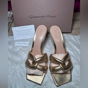 Gianvito Rossi, Gold Amour Mules